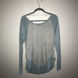 blue free people long sleeved top